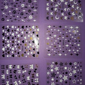 Assorted Nail Art Stencils with Hearts and Stars